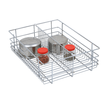 Partition Drawer Basket (8″ Height X 21″ Width X 20″ Depth) 6mm wire Stainless Steel